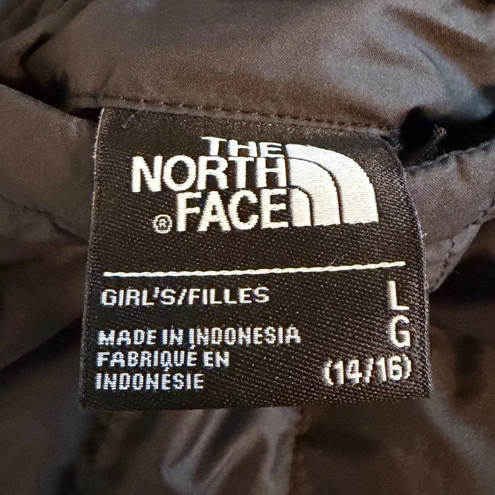 The North Face Girls Black Reversible Mossbud Swirl Jacket Size L 14/16 Puffer